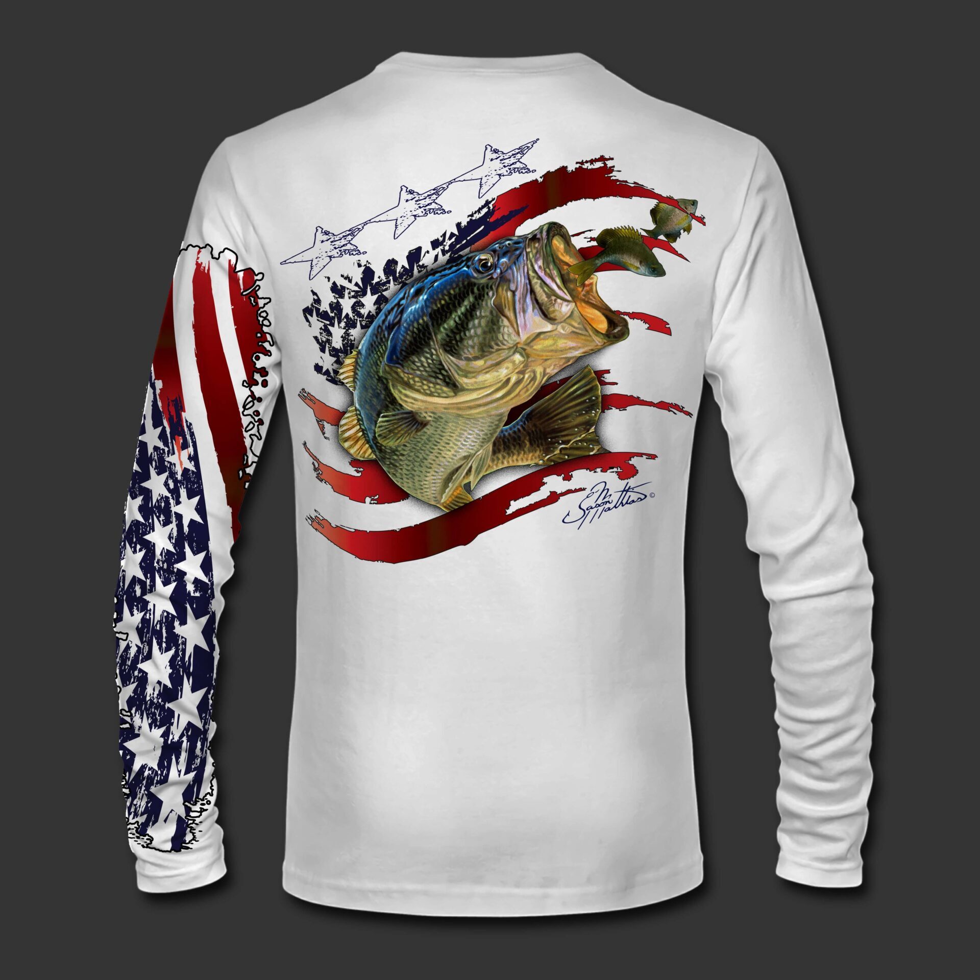 Personalized American Flag Bass Fishing Shirts, Patriotic Bass